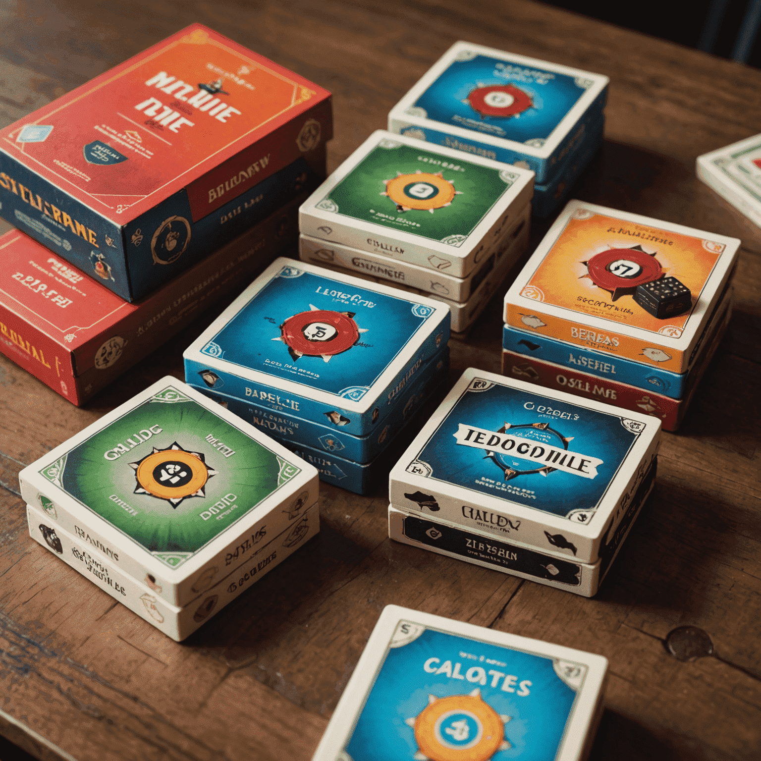 A stack of affordable board games with price tags under $30, showcasing their attractive packaging and value